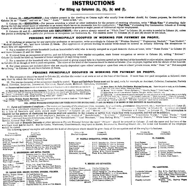 instructions for completing census form